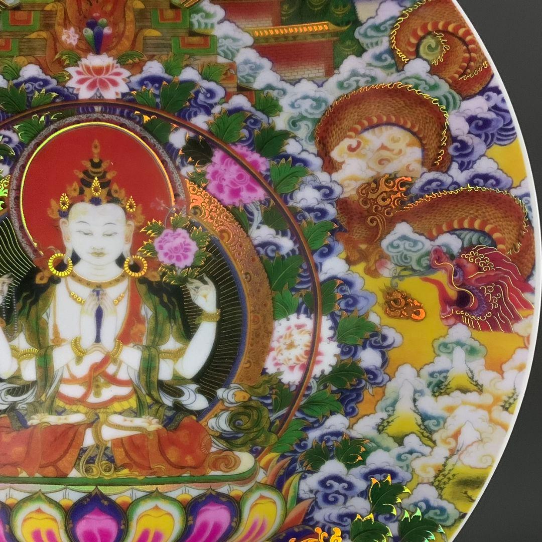竜紋タンカ風水磁盤 鎮宅辟邪 開運 招財 置物 景徳鎮 工芸品