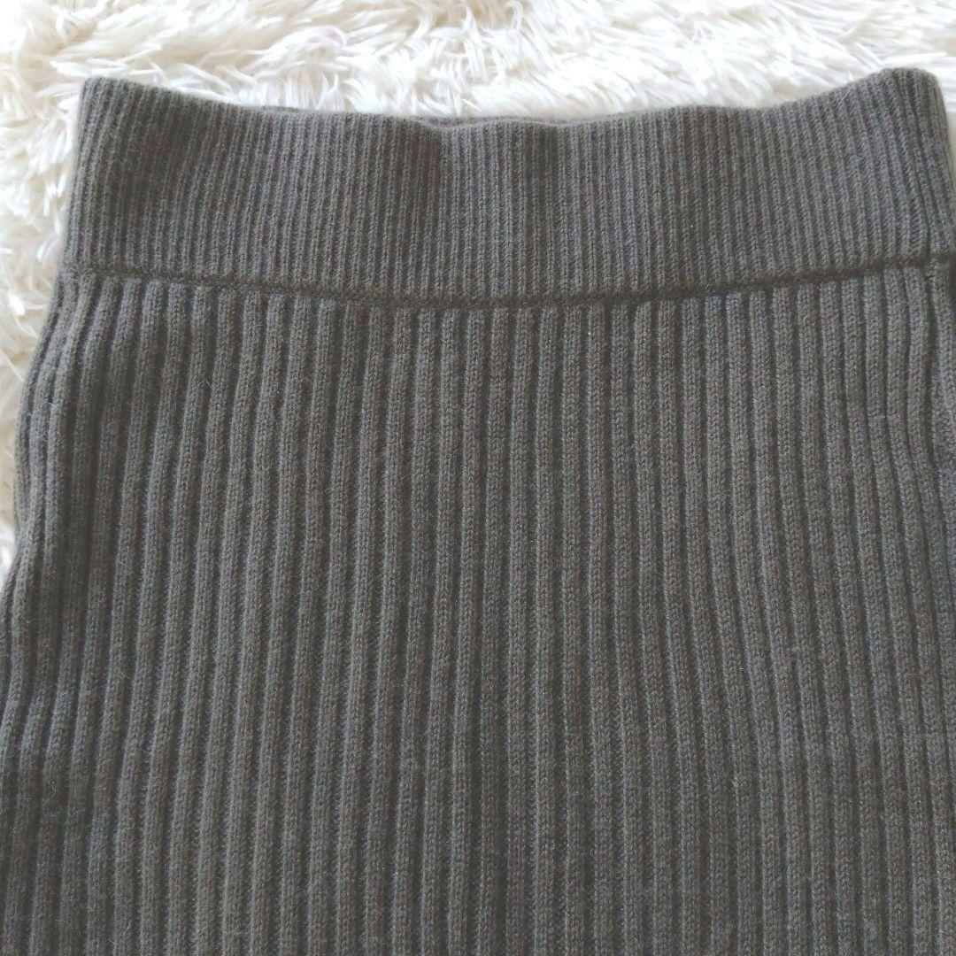 カシミヤ100✨ドゥーズィエムクラス　cariaggi　リブニット　スカート