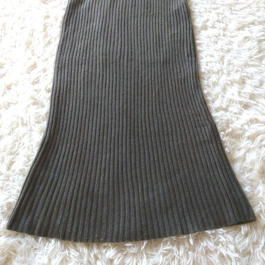 カシミヤ100✨ドゥーズィエムクラス　cariaggi　リブニット　スカート