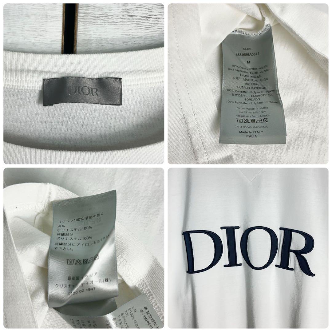 【美品・近年モデル】Dior 刺繍ロゴ半袖tシャツ　定番カラー白　人気デザイン