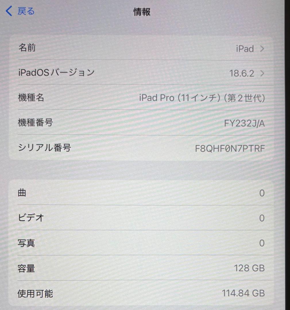 iPad Pro 11インチ 第2 128GB + Apple Pencil第2