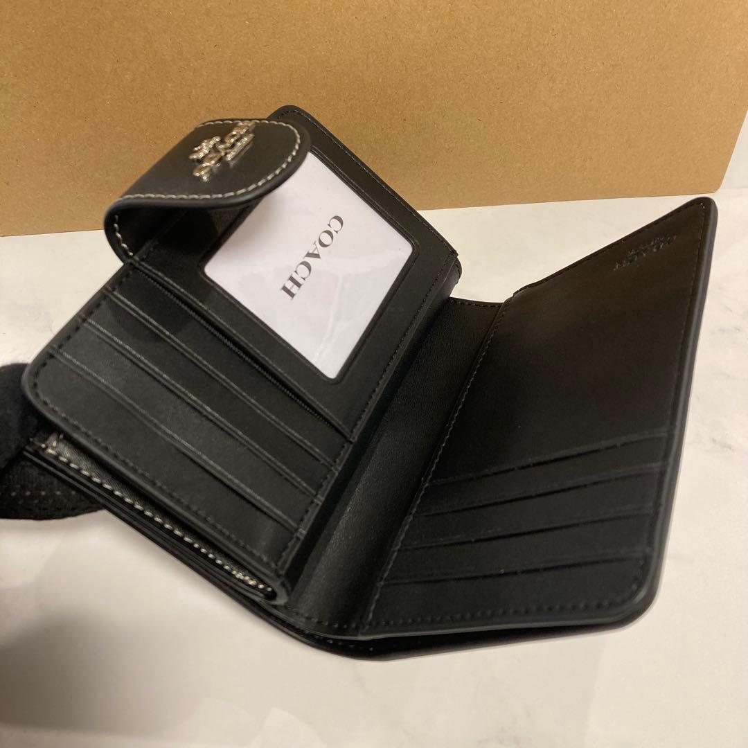 新品　COACH 財布　レディース シグネチャー ブラック ホワイト モノトーン