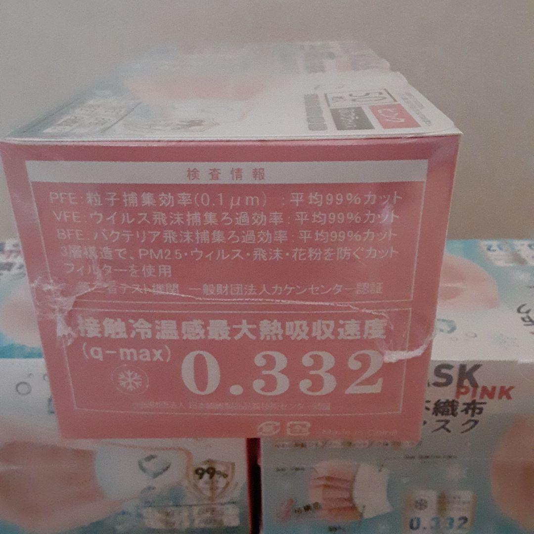 冷感不織布マスクCOOL MASK PINK 50枚入　20箱