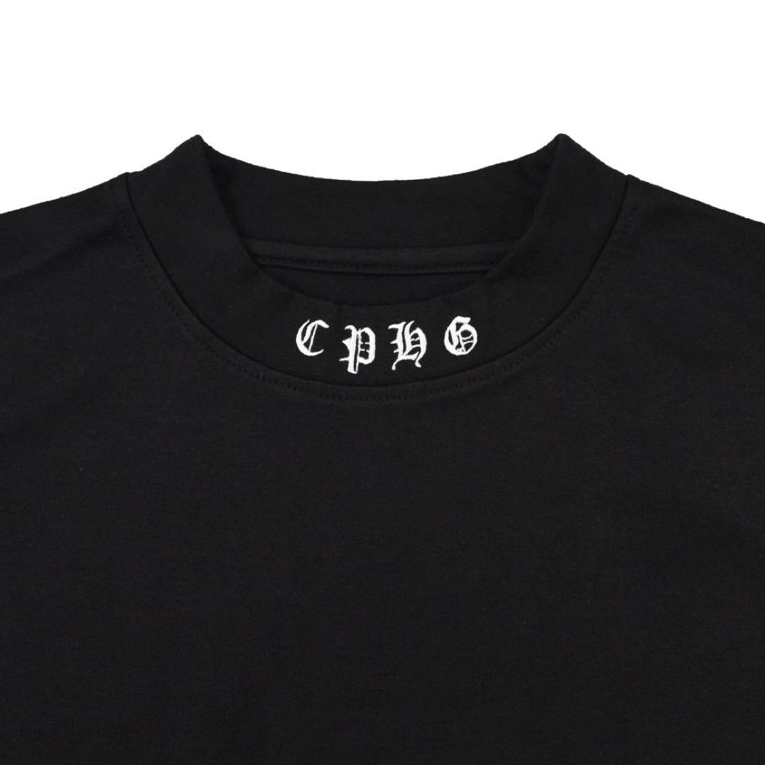 オールドイングリッシュロゴモックネックシャツ　クロ　XL