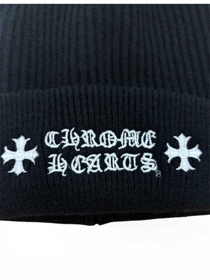 美品CHROME HEARTS ニット帽 ブラック