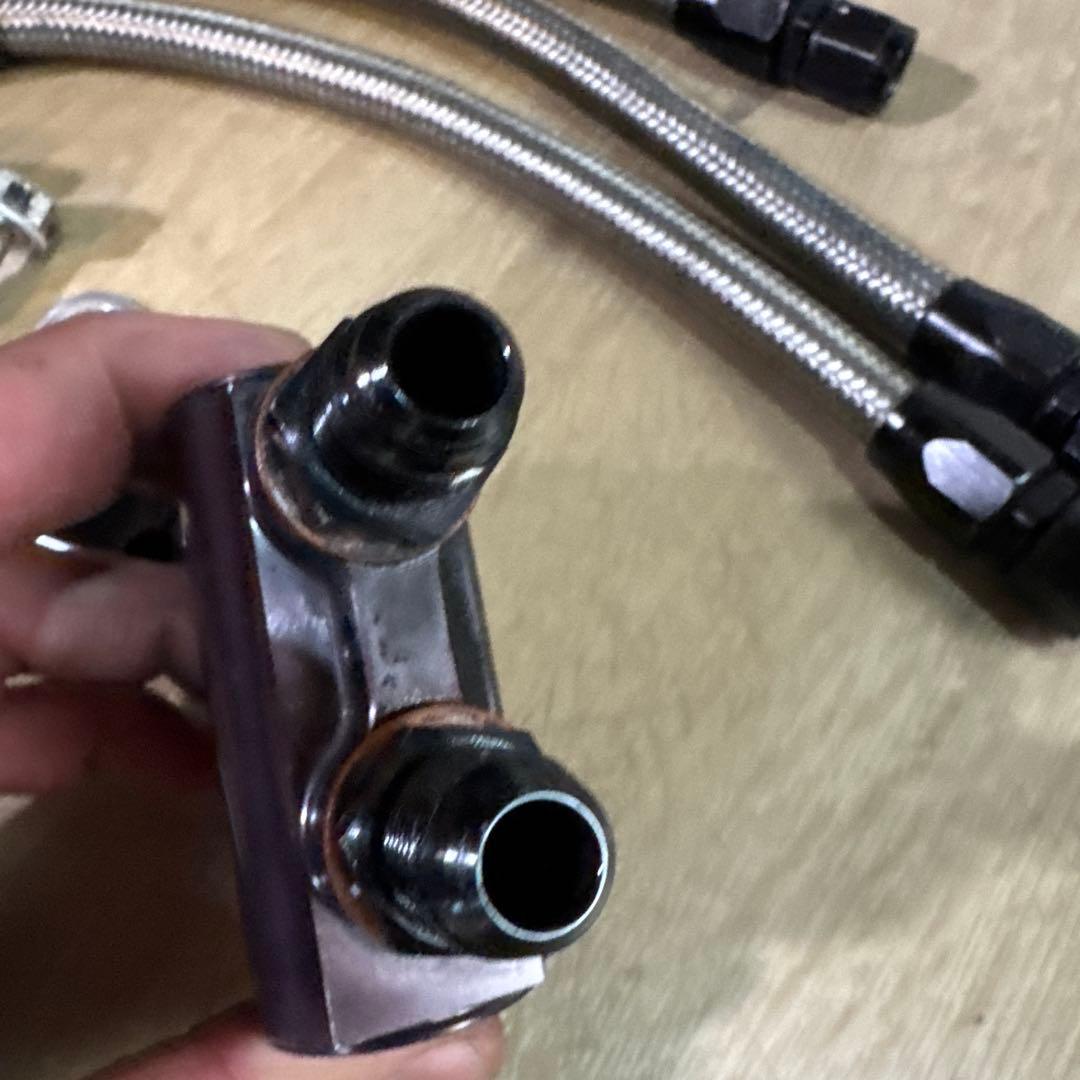sr400 アクティブ　縦型オイルクーラー アルミ製 ブラック