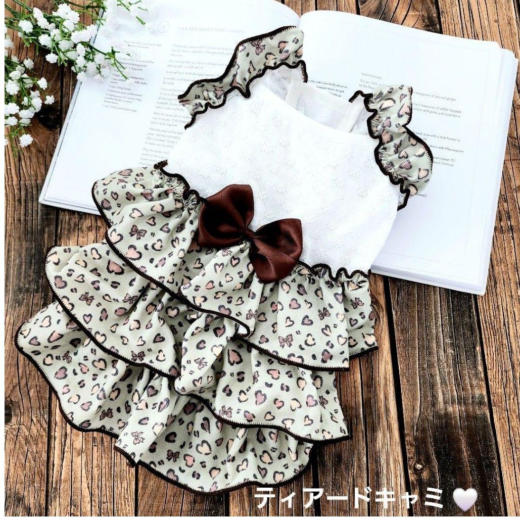 MIMI様❤ハート♡レオパード♡ハンドメイド犬服♡ワンピース♡