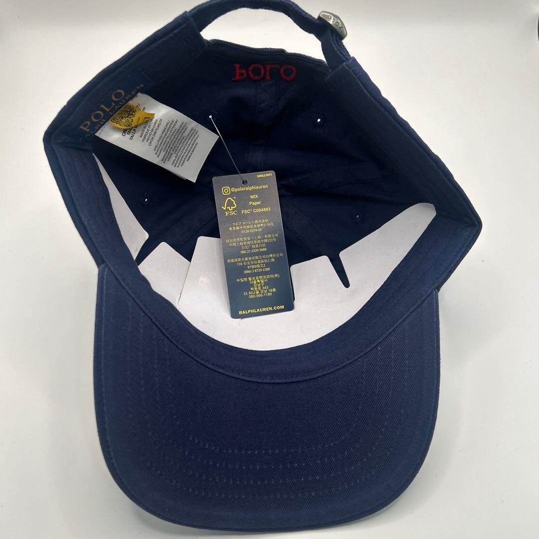 新品✨ポロラルフローレン キャップ 紺×赤 定番 王道アイテム 刺繍