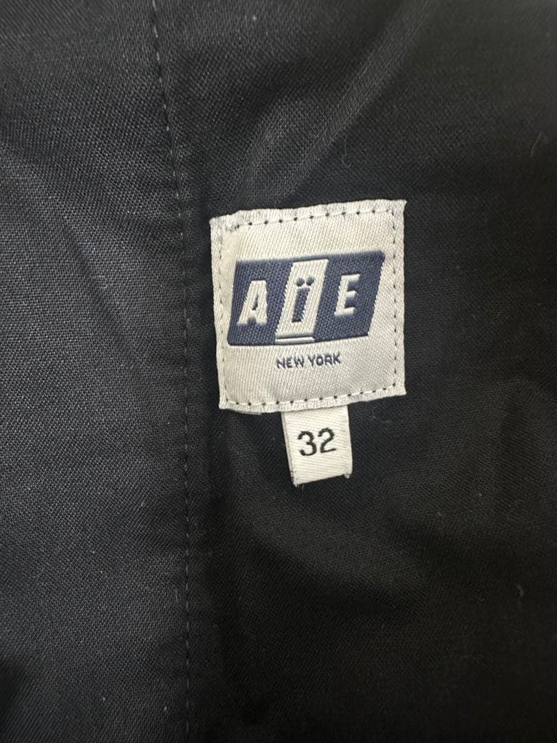 AIE ブラック クロコダイル風 ワイドレッグパンツ 32