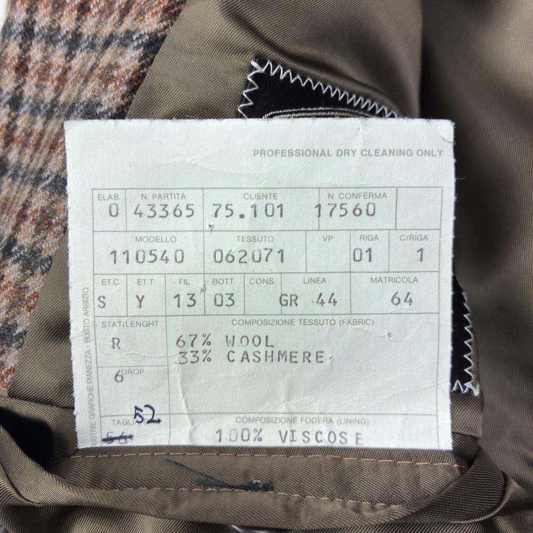 美品　エルメネジルドゼニア　カシミヤ　ツイード　ガンクラブ　テーラード　2XL