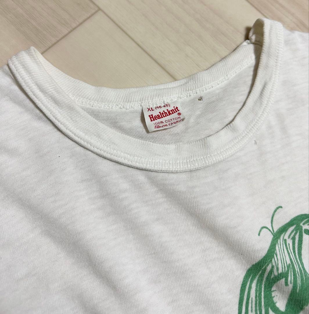 60s Healthknit ヴィンテージ tシャツ XL 染み込みプリント