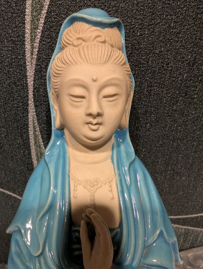 九谷焼　観世音菩薩像　観音様　仏像　浄瓶観音菩薩　康楽観音　置物