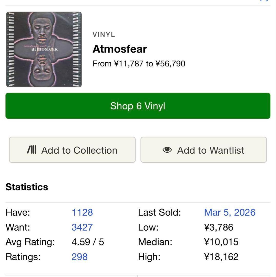 洋楽 Glenn Underground Atmosfear 2LP