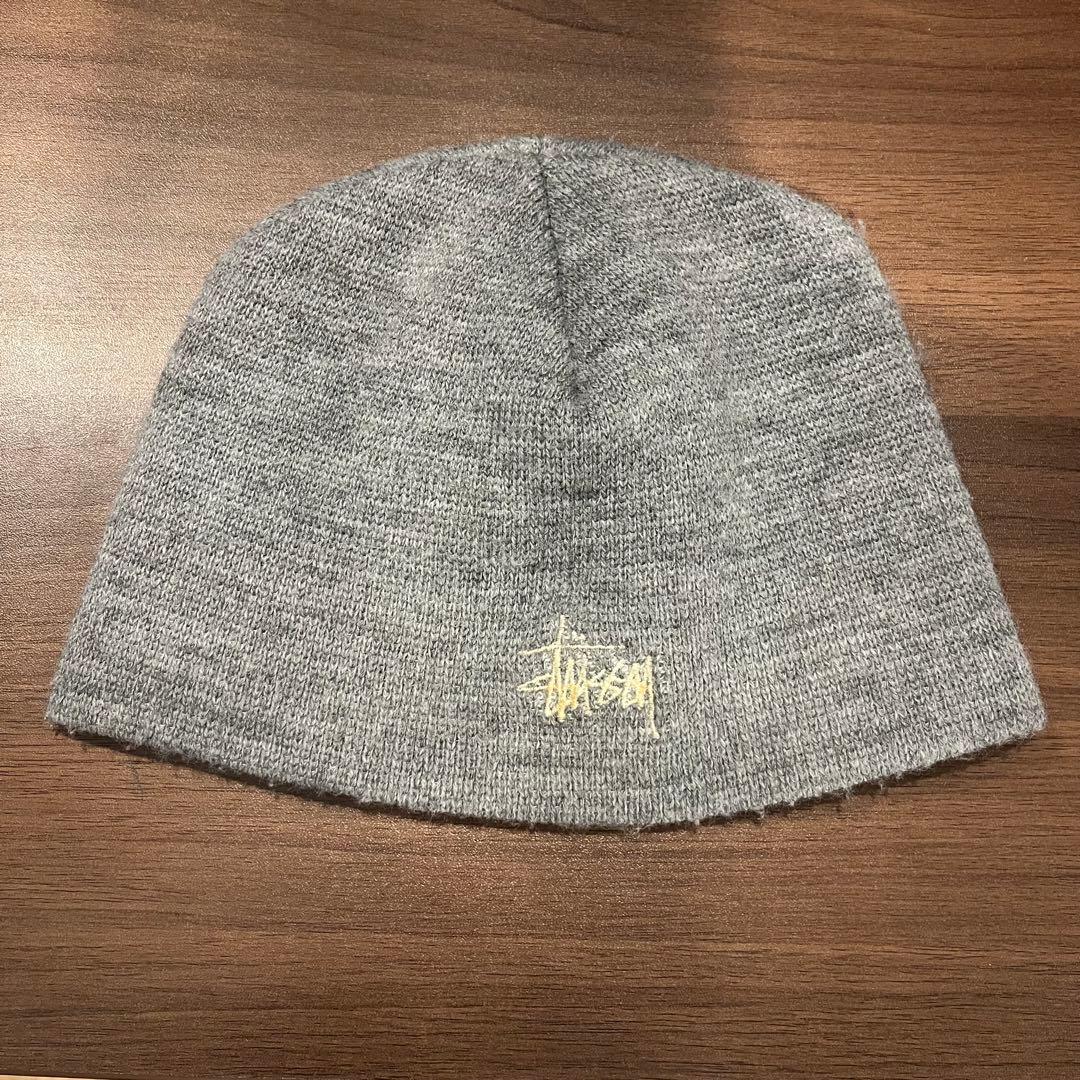 ベ*ポ様 90s old Stussy ステューシー グレー ニット帽 ビーニー