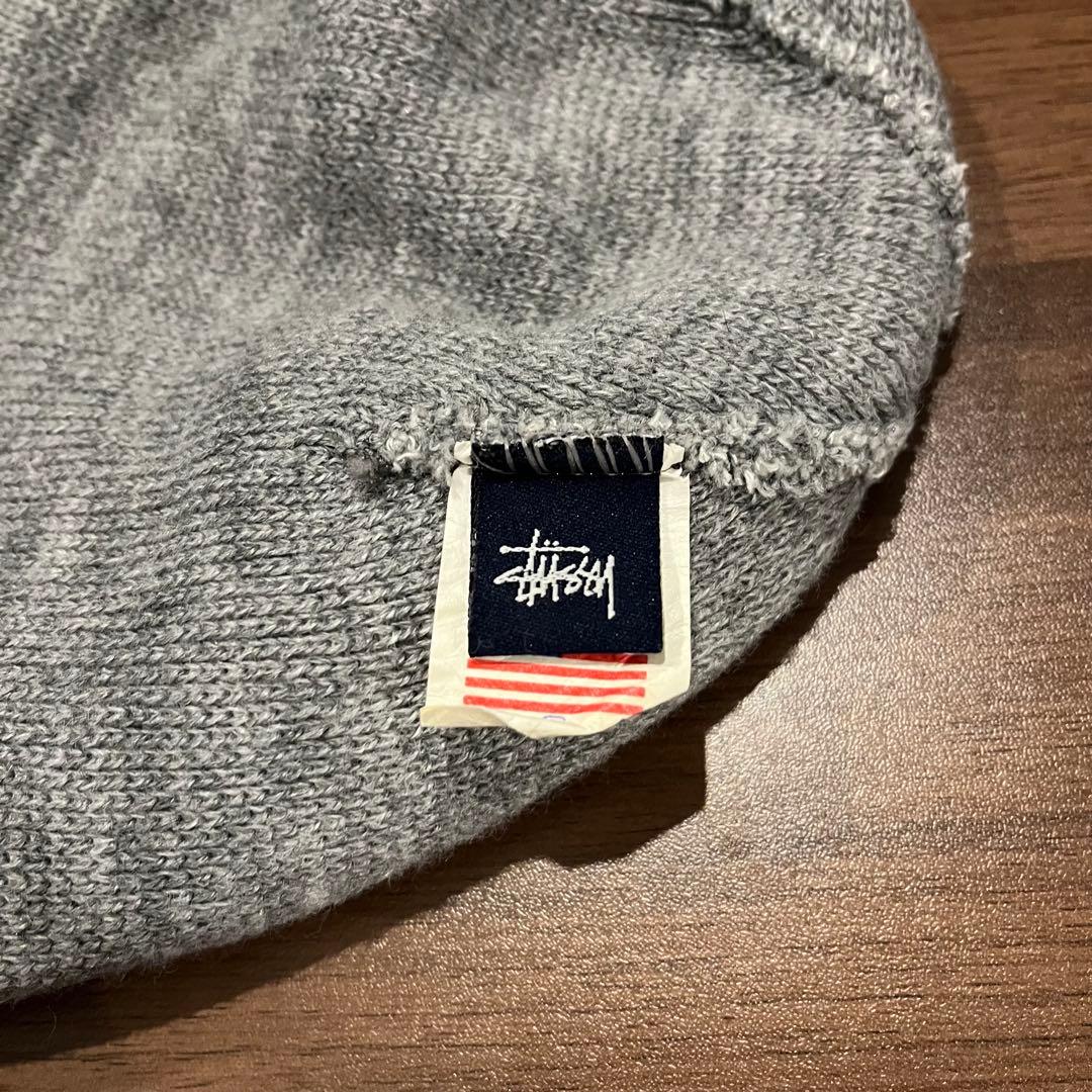 ベ*ポ様 90s old Stussy ステューシー グレー ニット帽 ビーニー