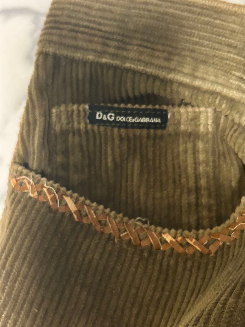 D&G ドルチェ＆ガッバーナ コーデュロイパンツ 48 イタリアレザーステッチ