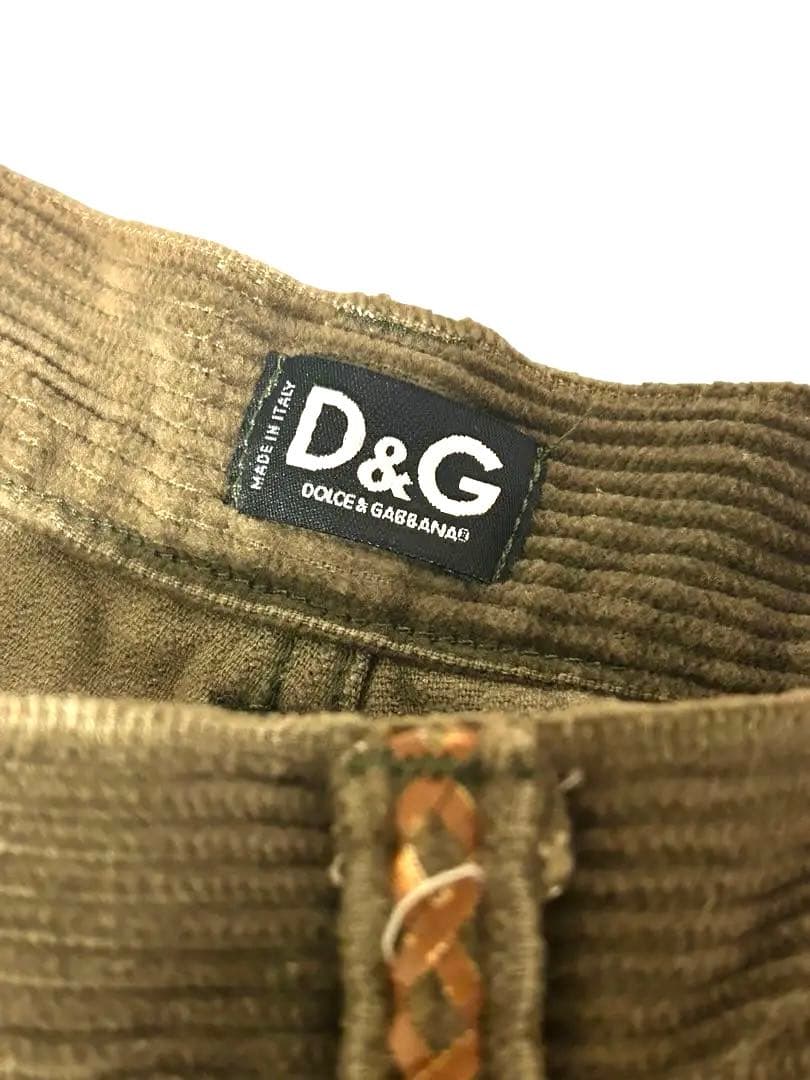 D&G ドルチェ＆ガッバーナ コーデュロイパンツ 48 イタリアレザーステッチ