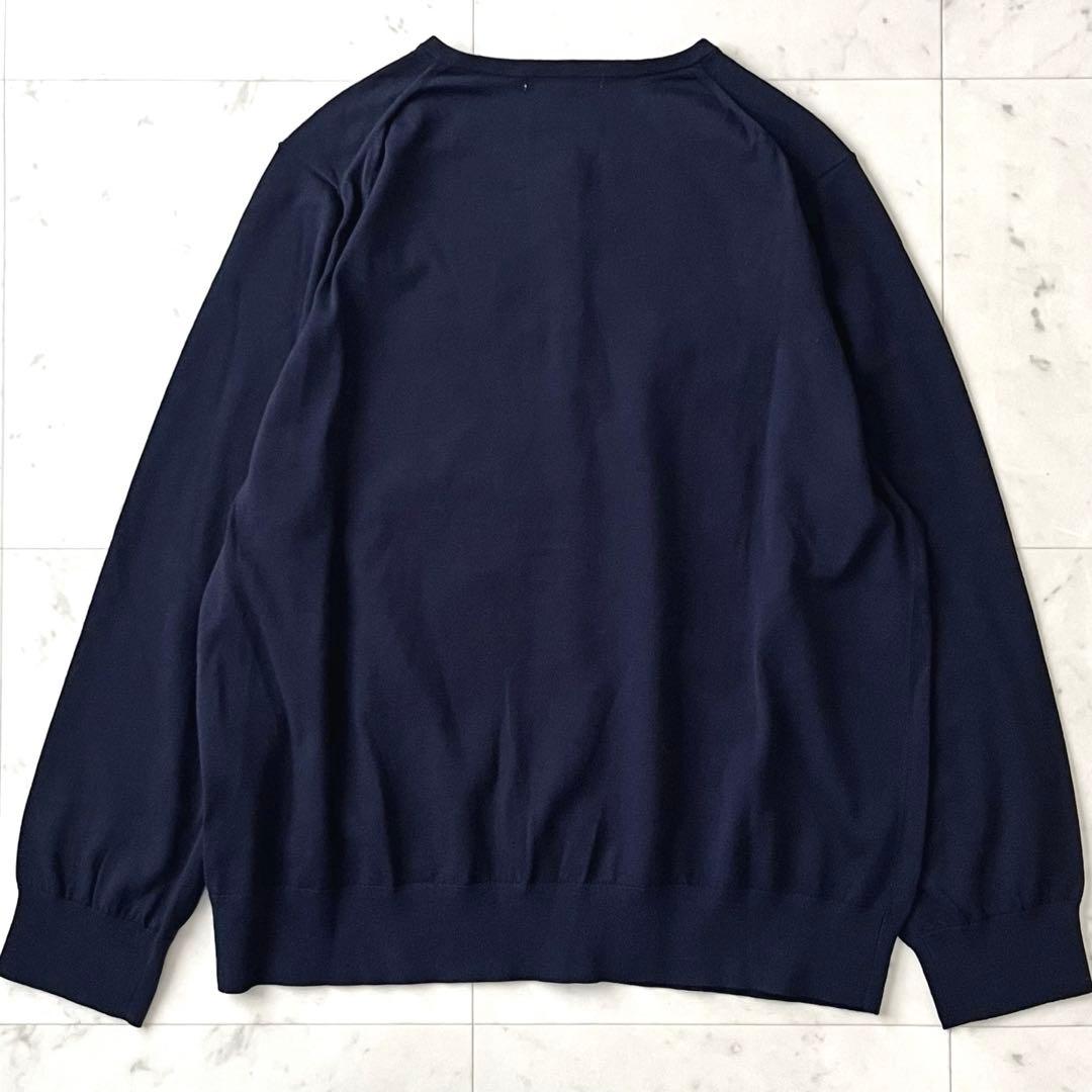 美品♪23区 コットンニットアンサンブル 46 大きいサイズ 3L相当 金ボタン