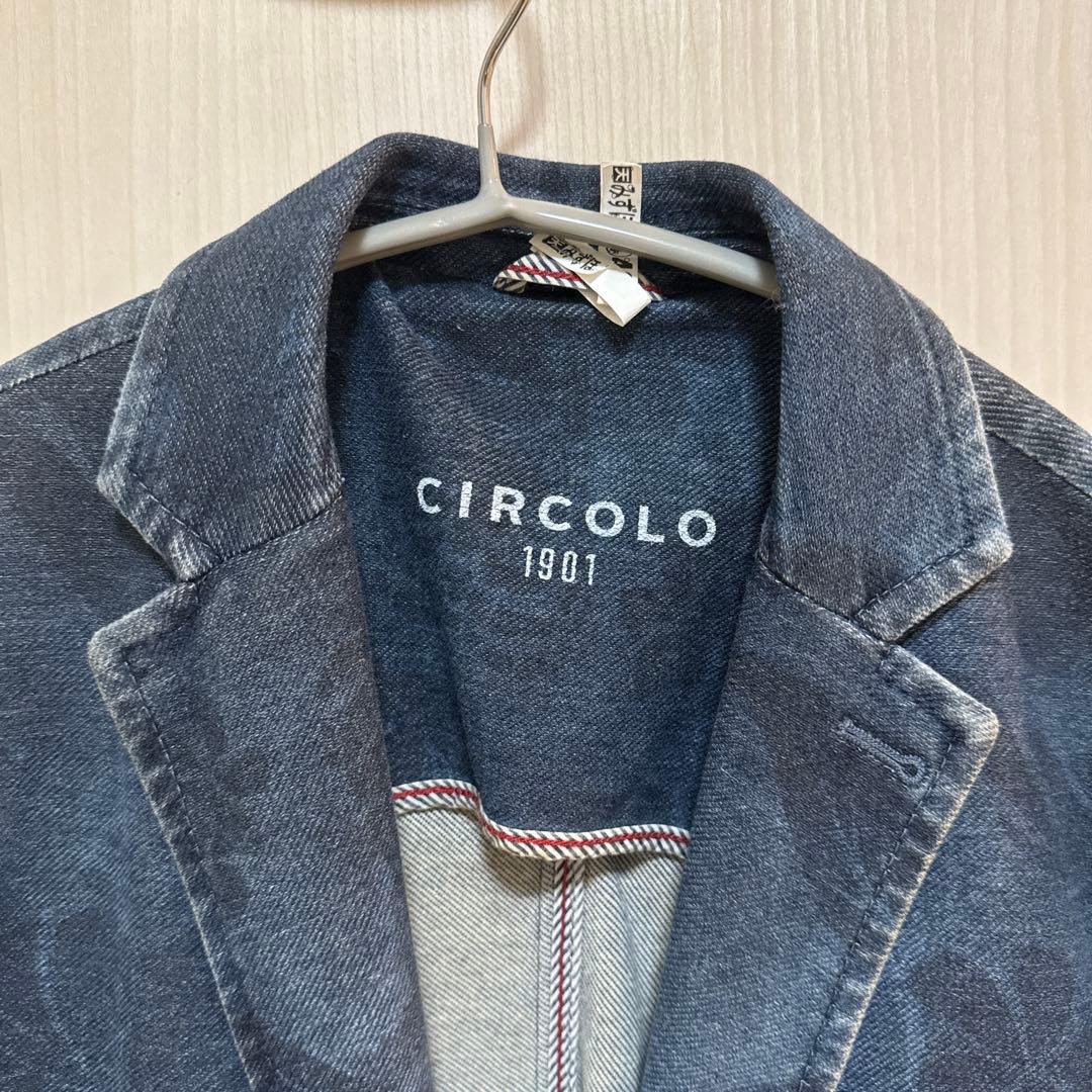 CIRCOLO ダークグレー 花柄 テーラードジャケット