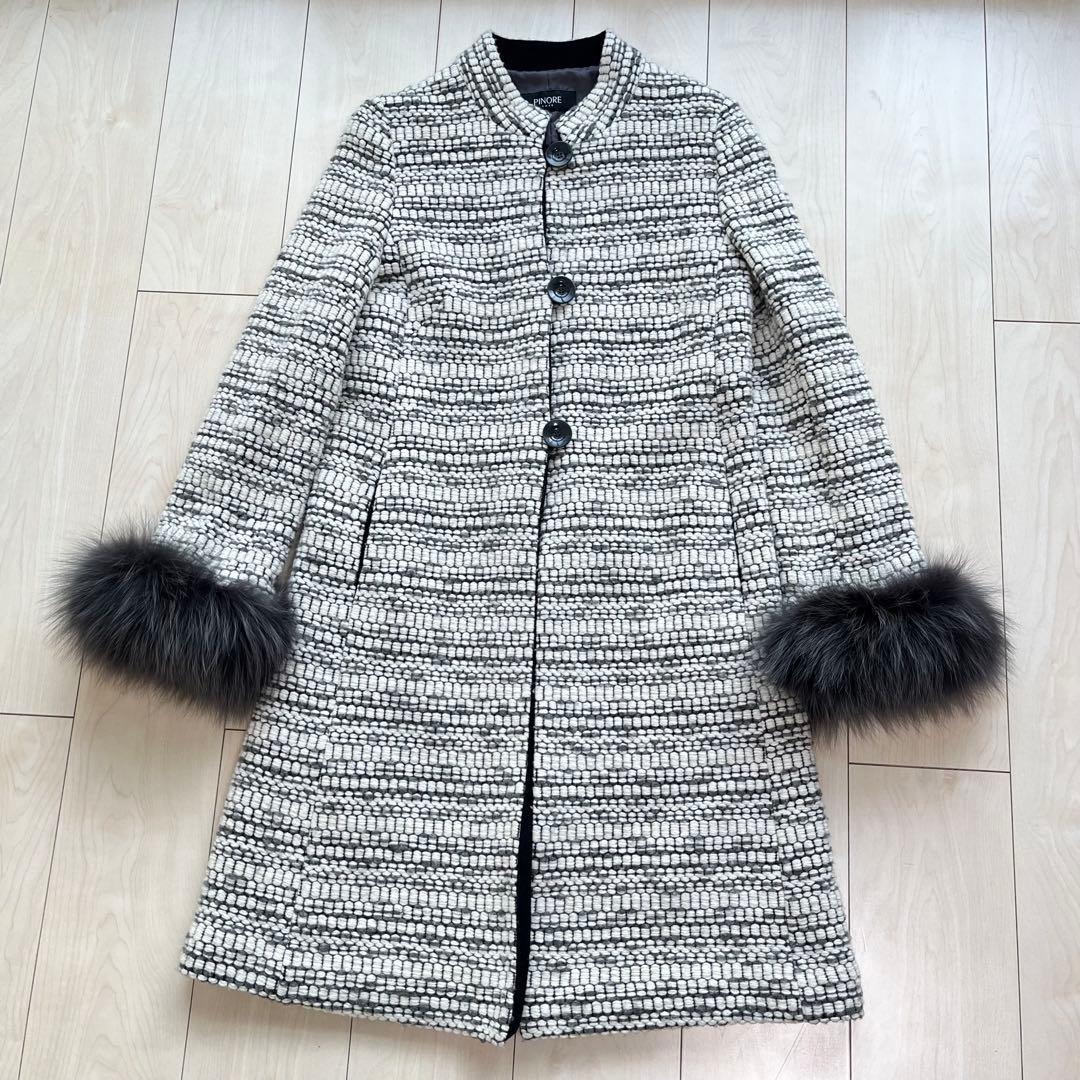 PINORE ピノーレ シルバーフォックス ロングコート 38