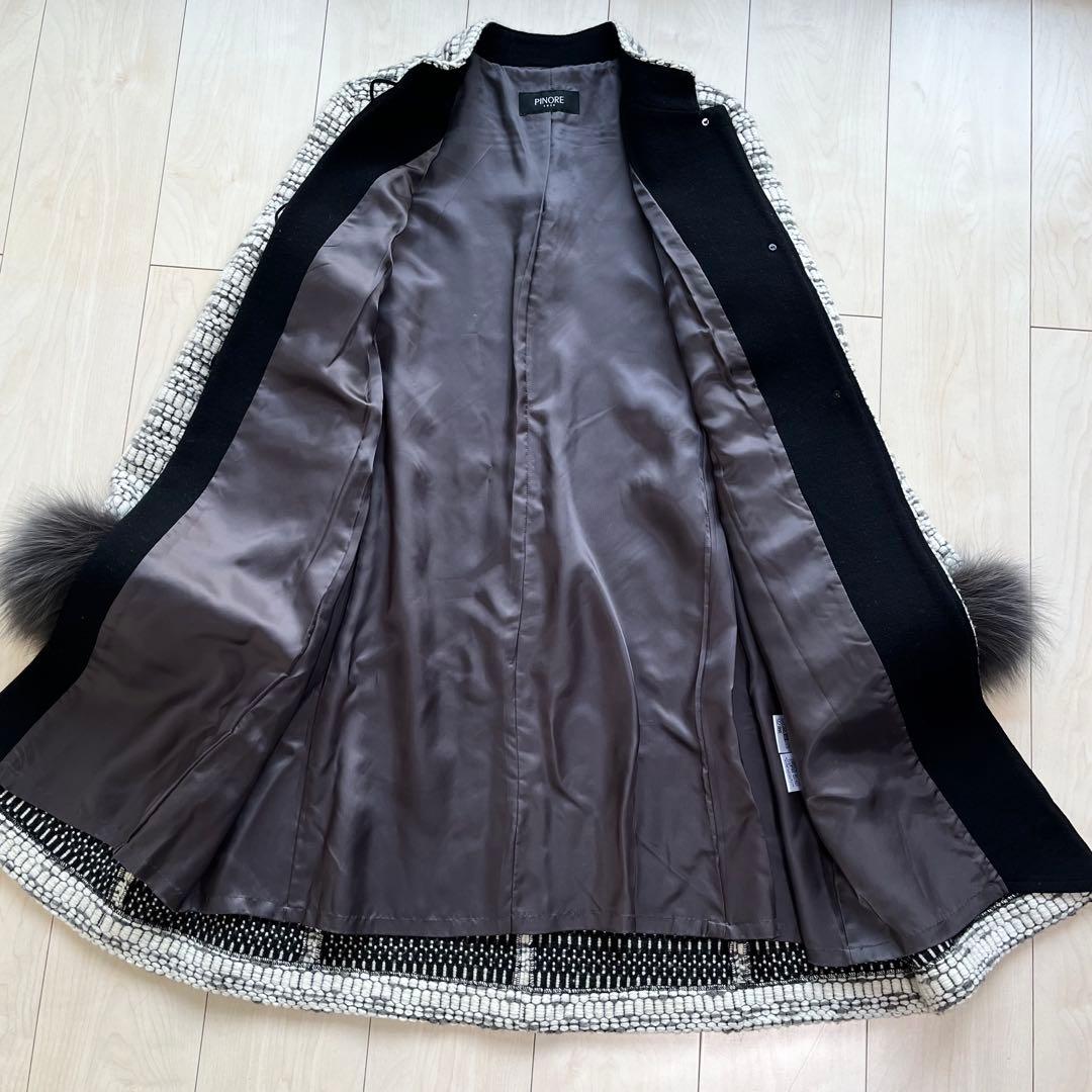 PINORE ピノーレ シルバーフォックス ロングコート 38