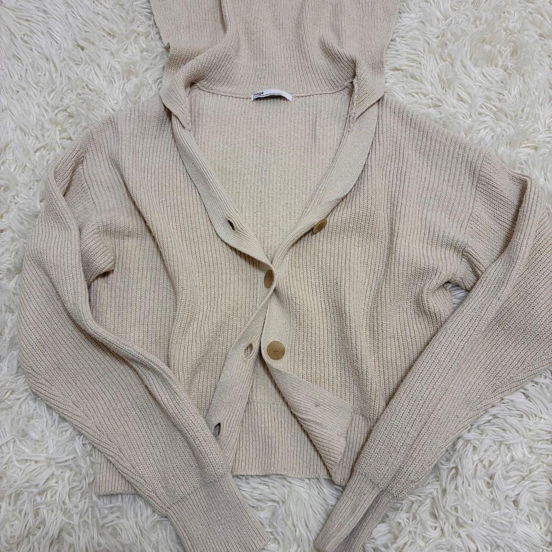 Plage　カーディガン　絹90%　セーラーカラー　23AW　アイボリー