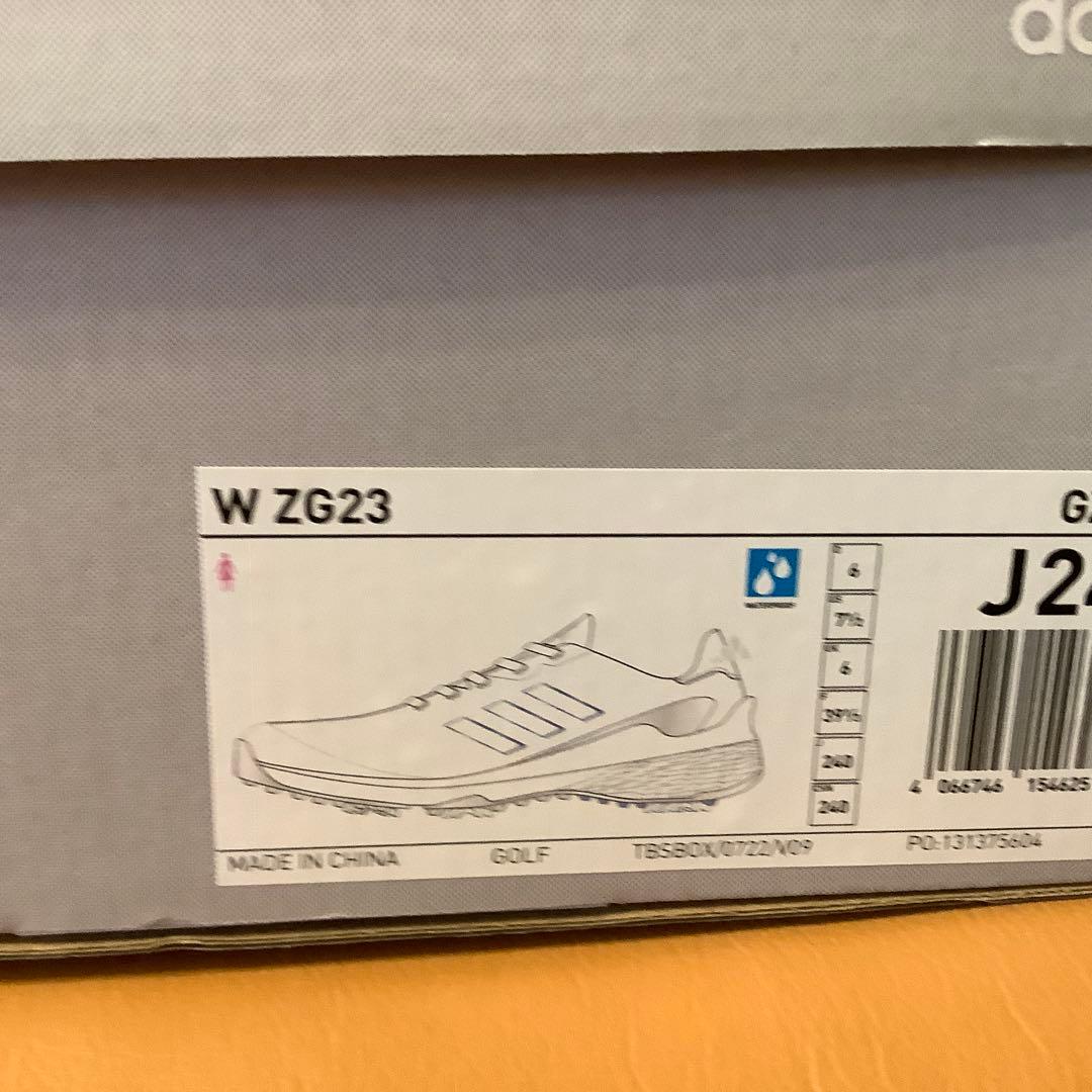 アディダス　adidas ZG23 紐　24㎝　ホワイト白　シルバー　ブルー