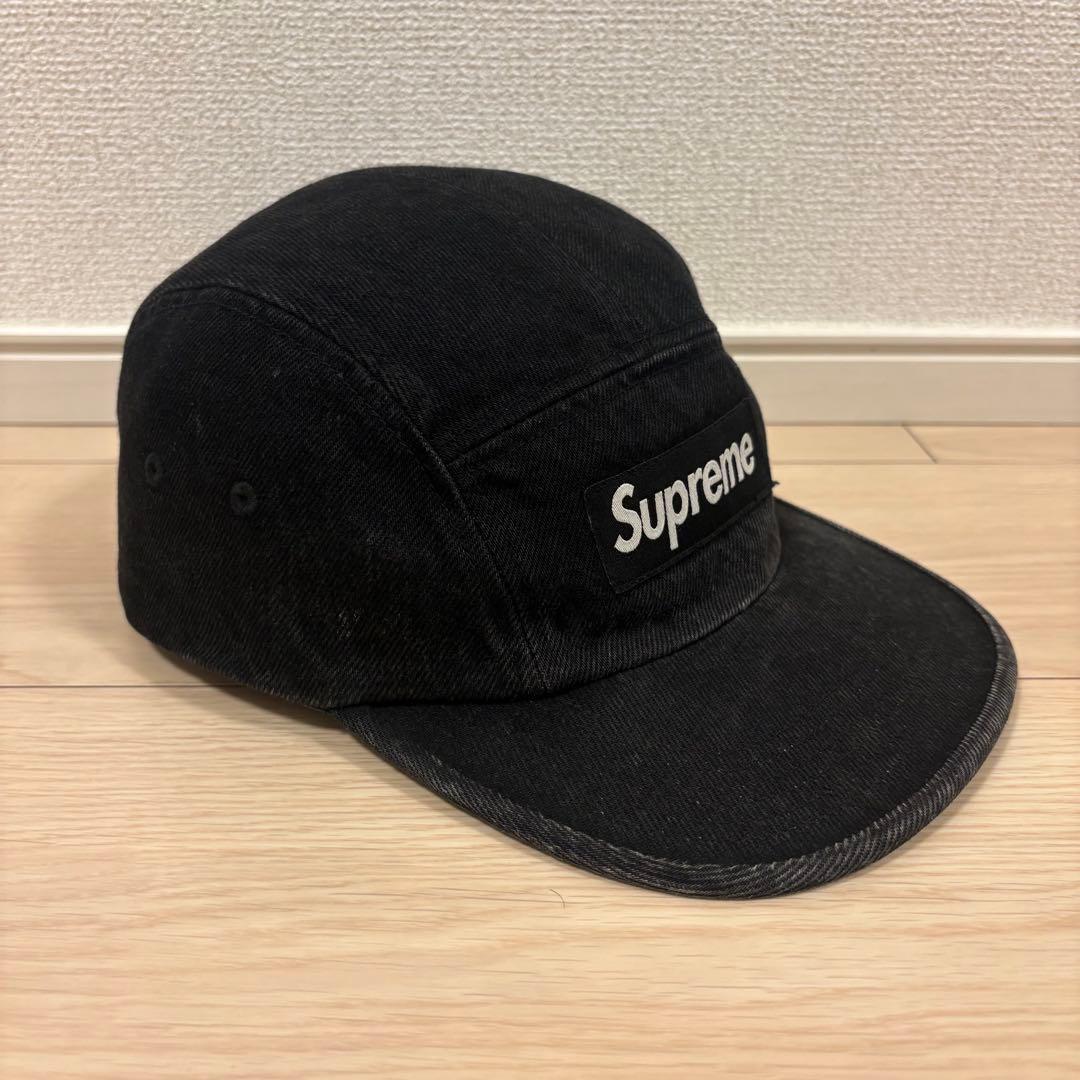 【美品】Supreme Denim Camp Cap ブラック 24ss