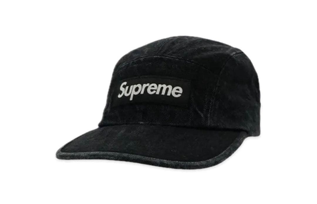 【美品】Supreme Denim Camp Cap ブラック 24ss