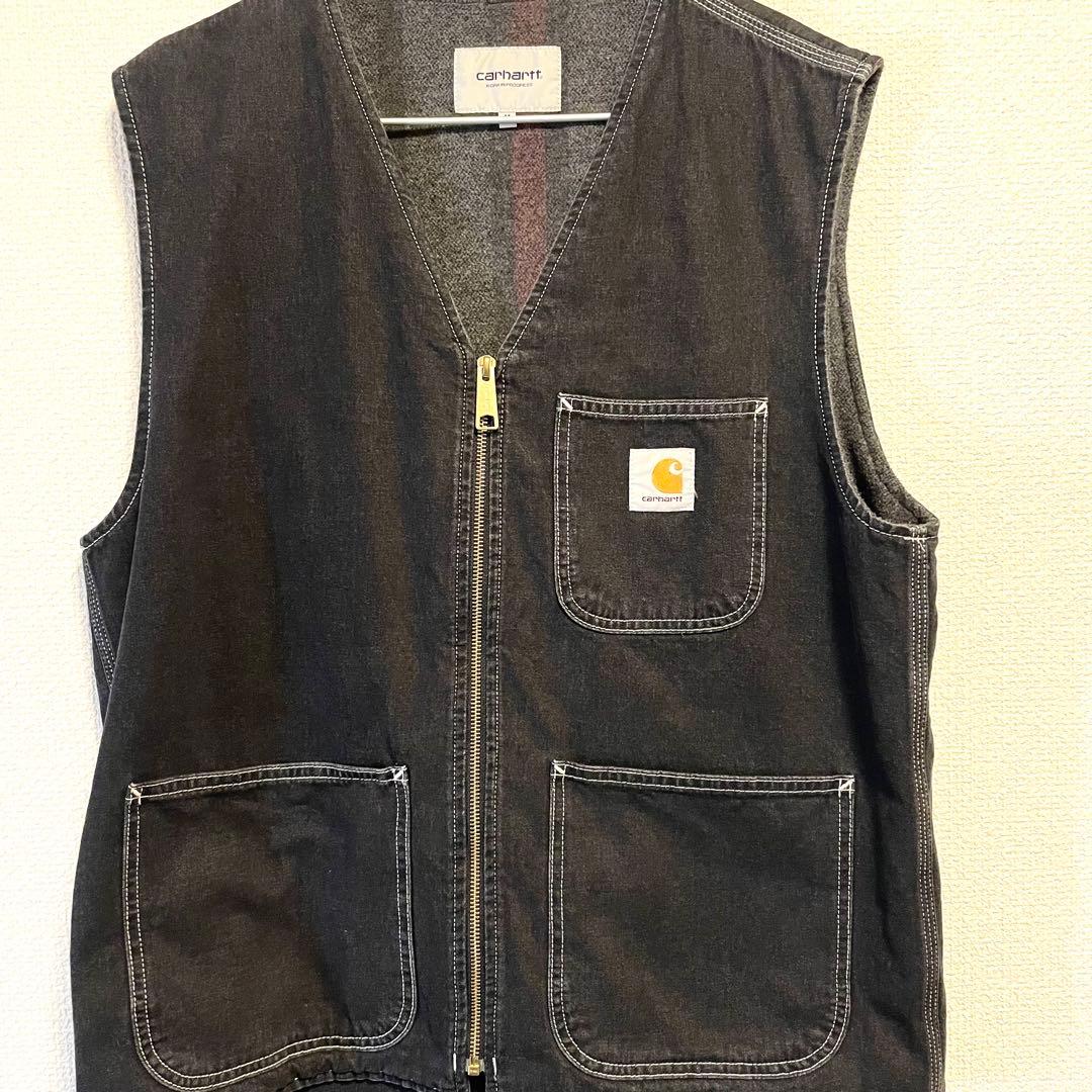 「goさん専用」Carhartt ブラックデニムベスト Mサイズ