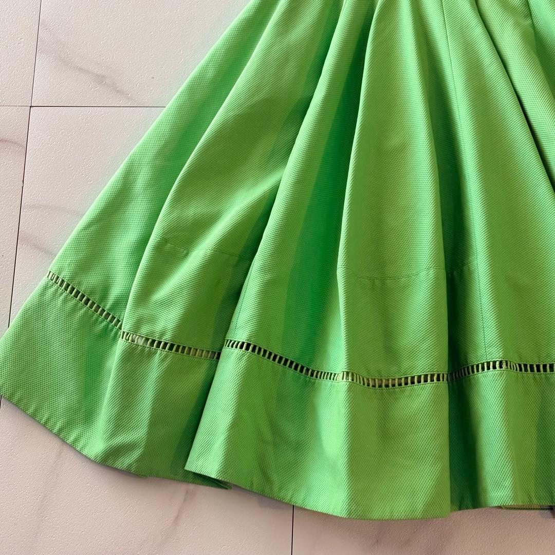 NO3-114FOXYコットンAライン美シルエットドレス38グリーン
