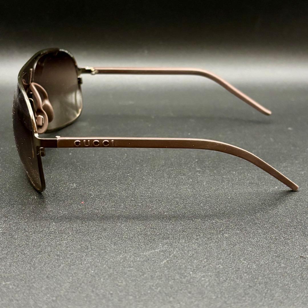 極美品✨GUCCI グッチ サングラス マットブラウン ユニセックス イタリア製
