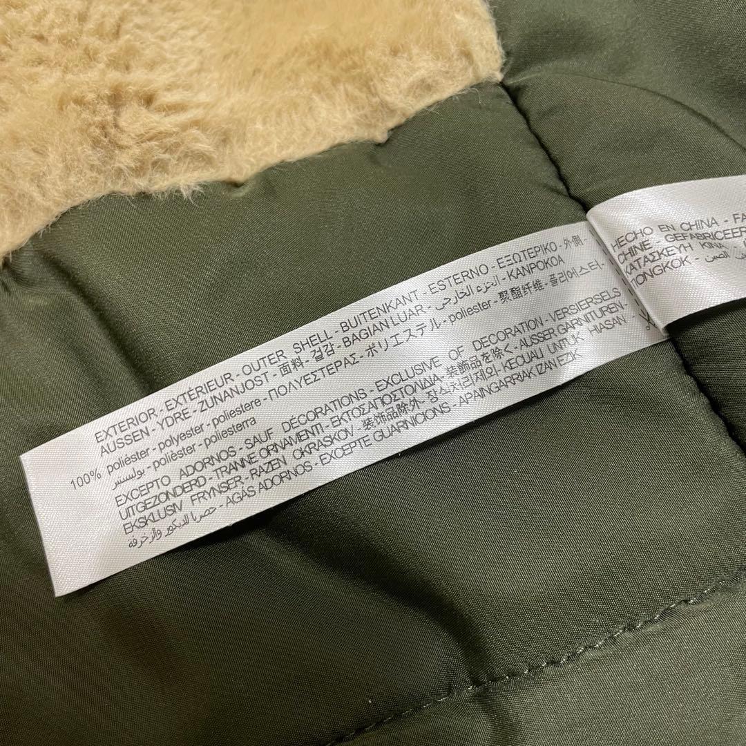 【美品】ZARA ファー付きモッズコート カーキ Lサイズ