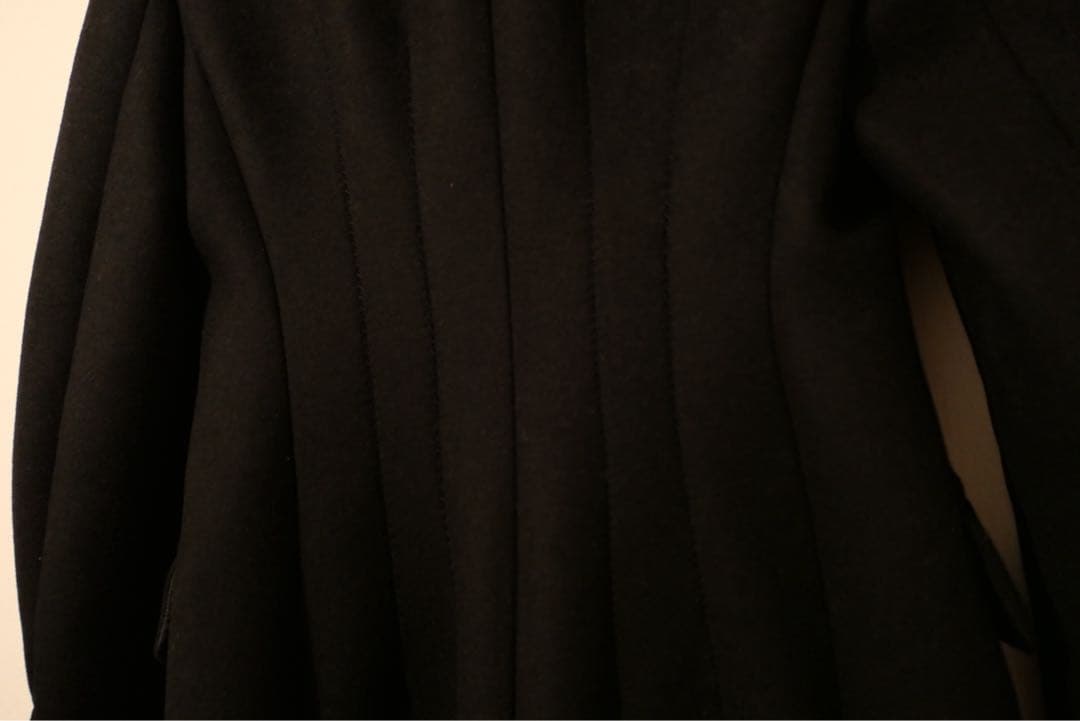 【極美品】MaxMara38ブラックダブルブレストロングコート