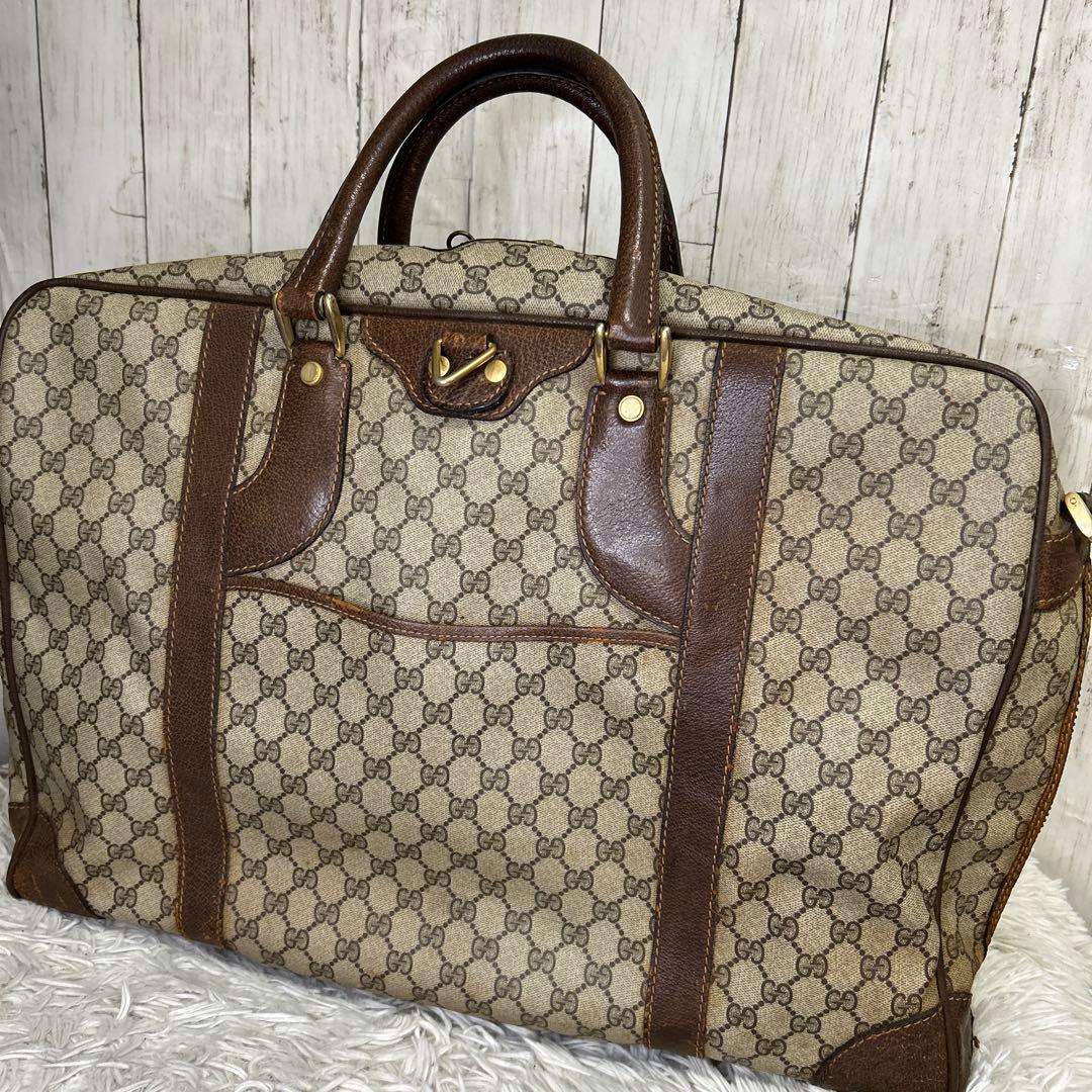 GUCCI GGスプリーム ガーメントバッグ　ボストンバッグ　オールドグッチ