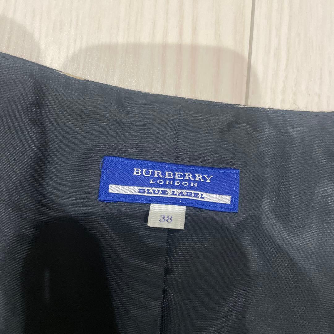 BURBERRYチェック柄 フレアワンピース　ウール　ノースリーブ