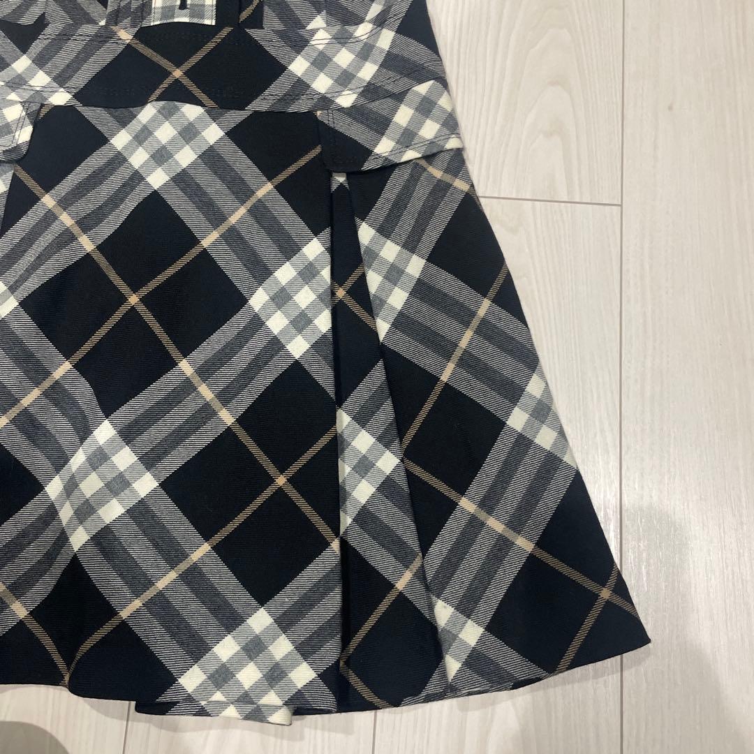 BURBERRYチェック柄 フレアワンピース　ウール　ノースリーブ