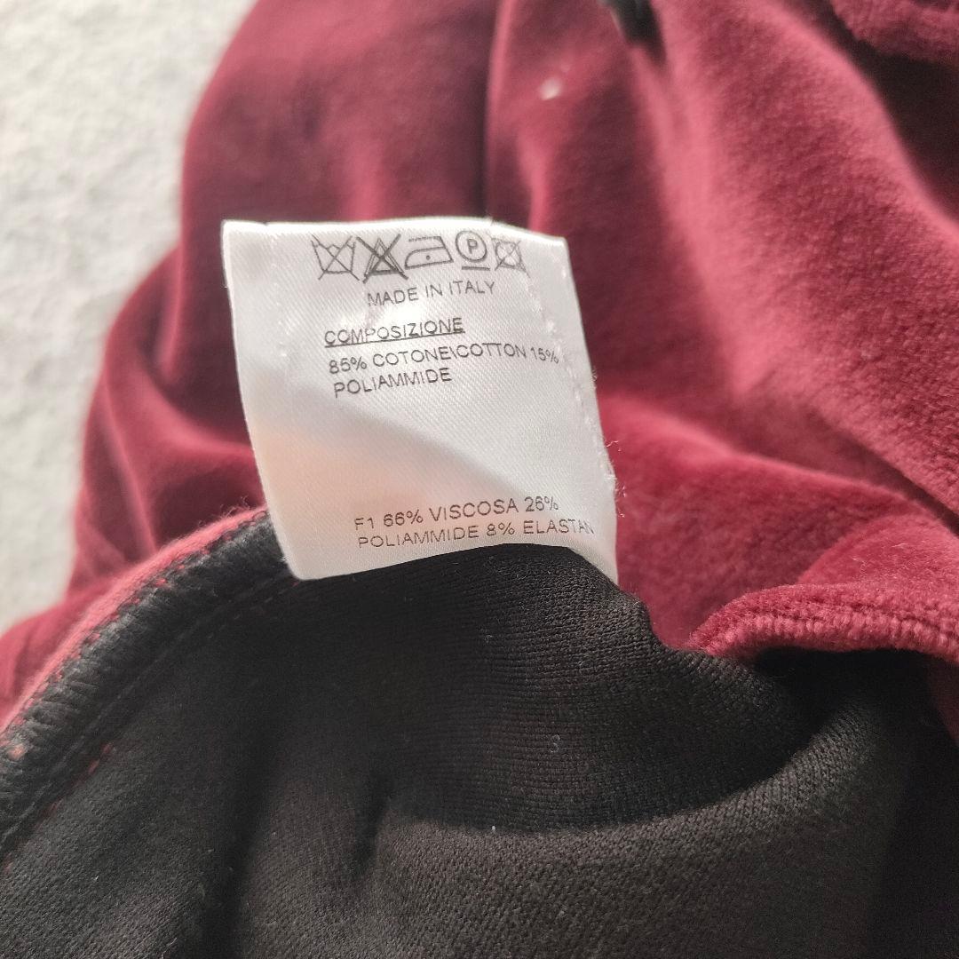 T-JACKET ベロア ベスト ジレ ボルドー Lサイズ イタリア製