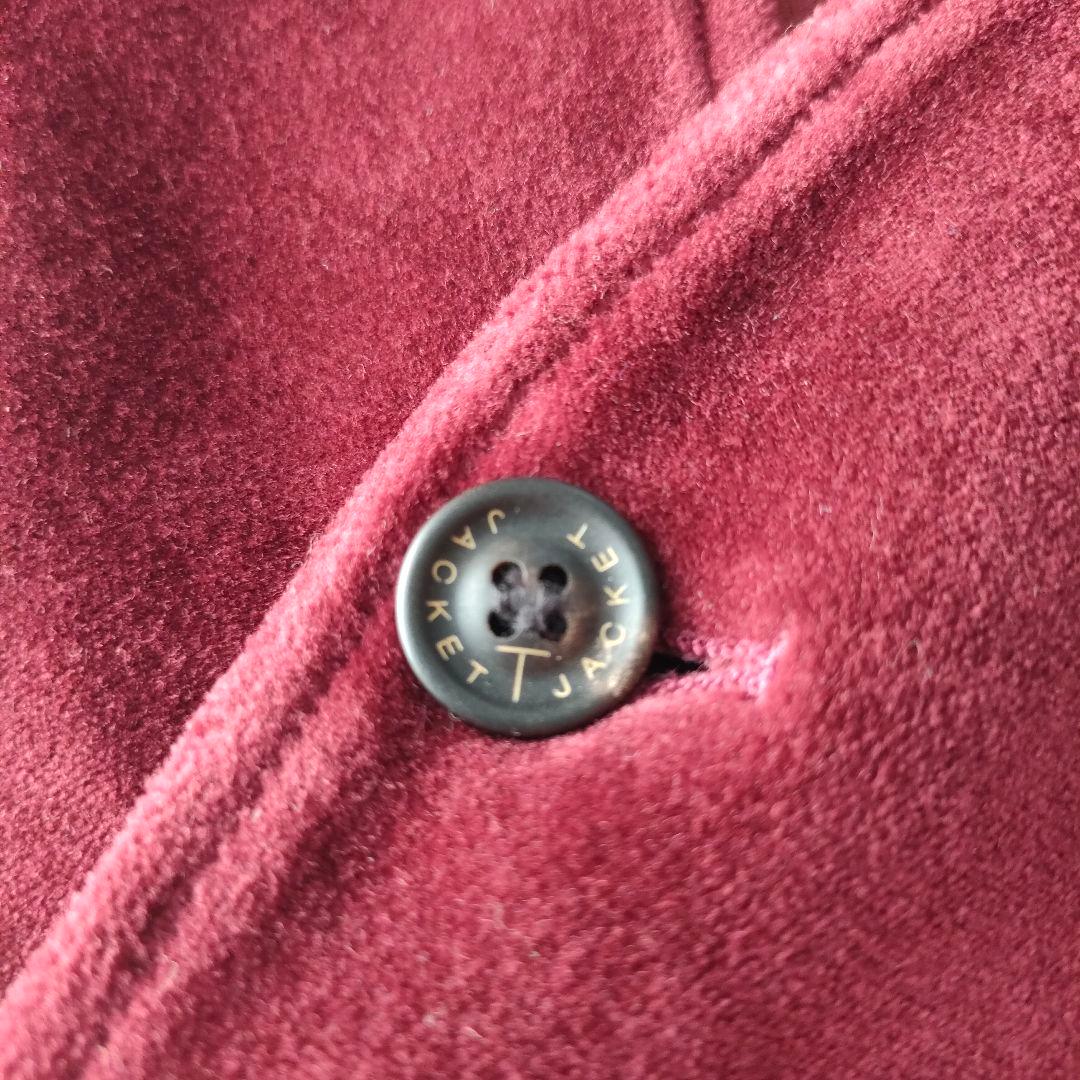 T-JACKET ベロア ベスト ジレ ボルドー Lサイズ イタリア製