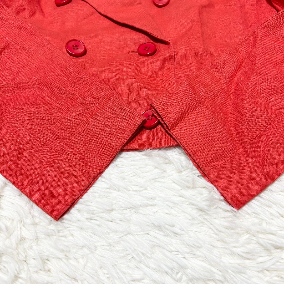 YVES SAINT LAURENT リネン ダブルブレスト ショートジャケット