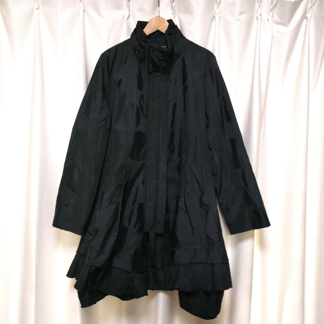 【美品】EIKO KONDO エイココンドウ ドット柄 フリルデザイン コート