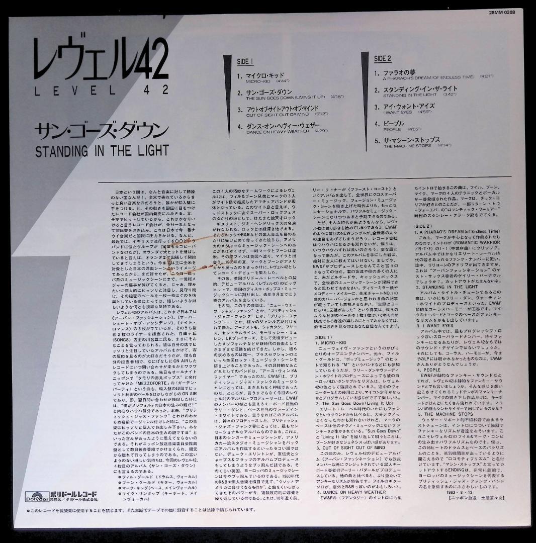 Ω洗浄LP♩　Level 42／Standing In The Light　Ω
