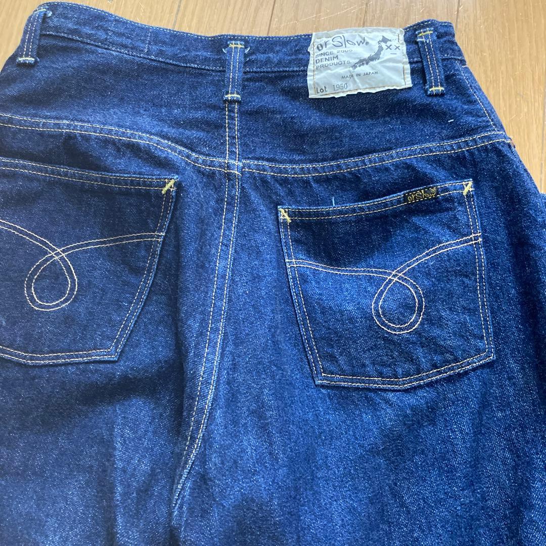 セール☆美品☆オアスロウ ハイウエスト セルビッジ デニム パンツ