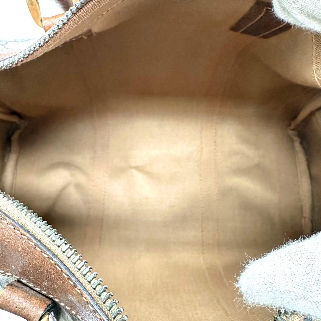 OLD GUCCI ボストンバッグ gg スプリーム レザー PVC ブラウン
