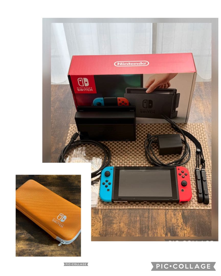 Nintendo Switch 本体 箱付き ブルー/レッド ケース付き