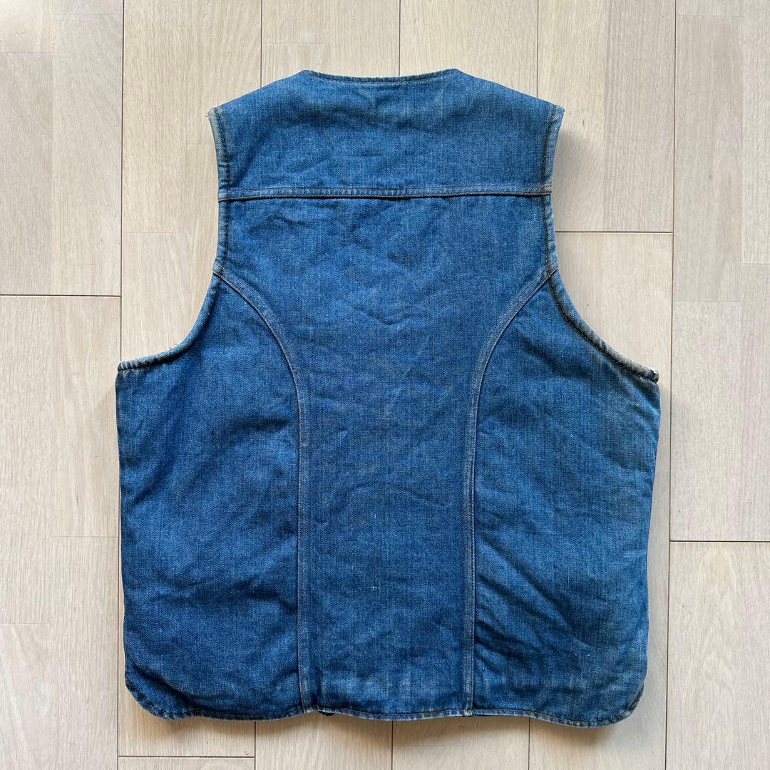 70s USA製 Wrangler ラングラー 裏ボア デニムベスト ジレ ボア