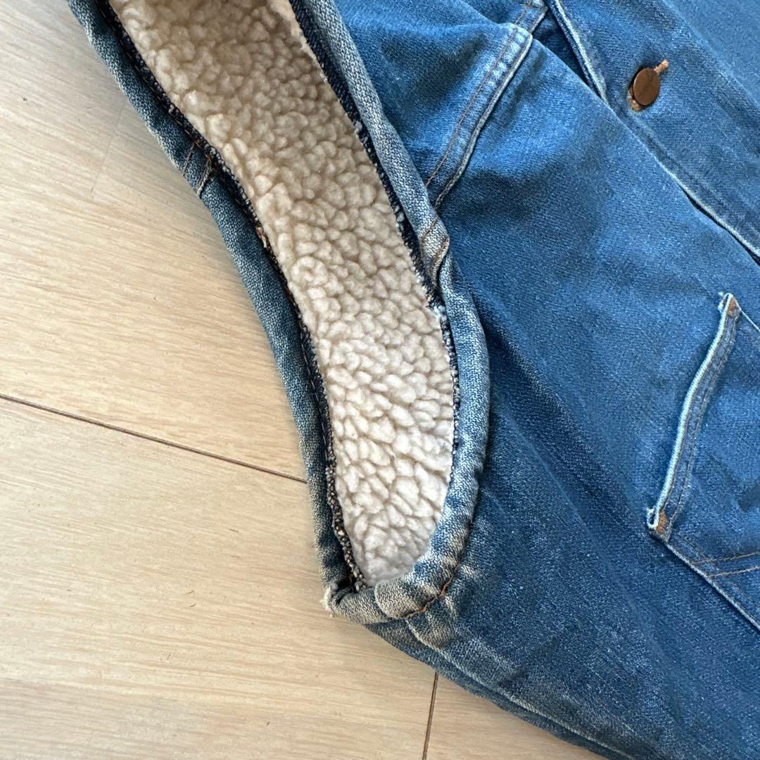 70s USA製 Wrangler ラングラー 裏ボア デニムベスト ジレ ボア