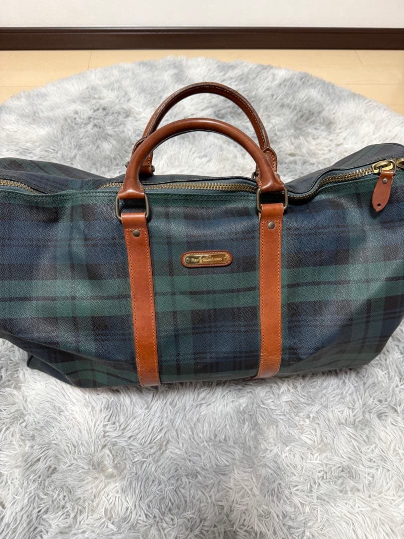 ポロラルフローレン　チェック　2way ボストンバッグ　ショルダー