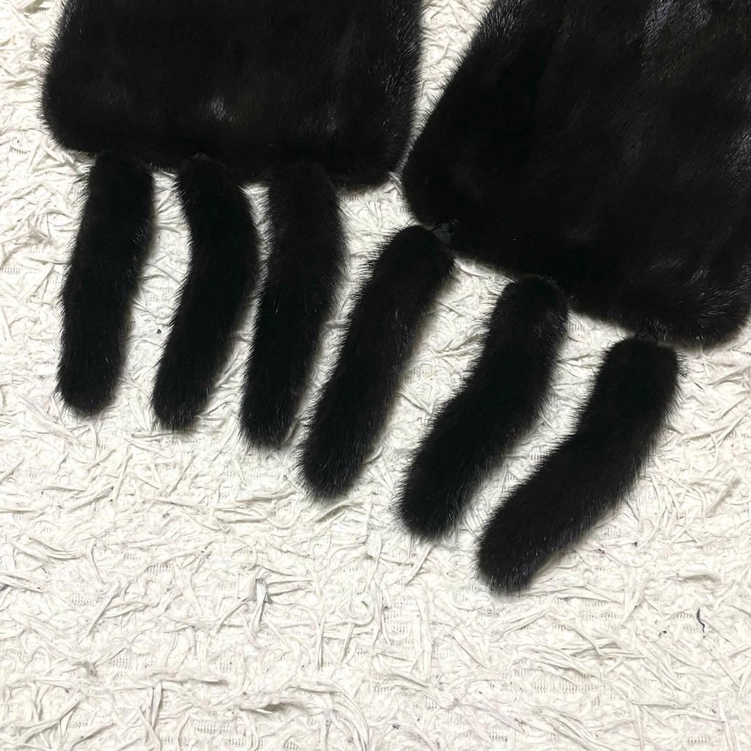 【美品】BLACK GLAMA ショール ミンク ブラック 成人式