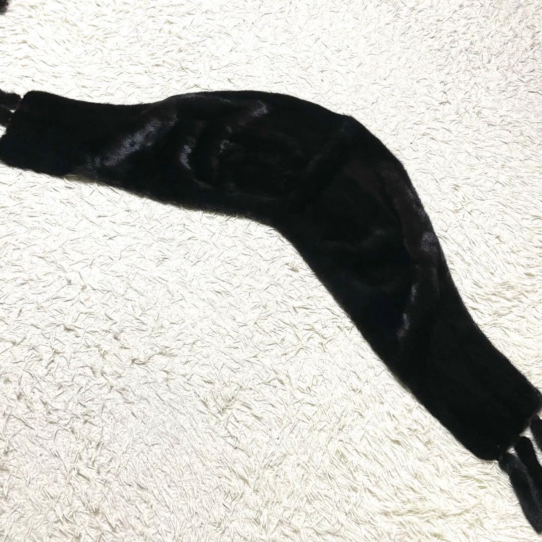 【美品】BLACK GLAMA ショール ミンク ブラック 成人式